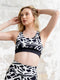 Soutien-gorge de sport noir blanc à motifs Lismina